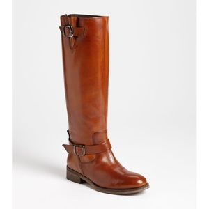 Aldo Cognac Leather Riding Boot